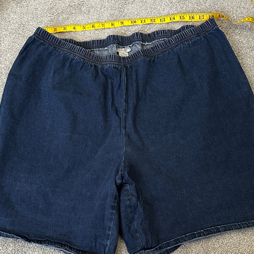Catherines Women's Dark Blue Jean Shorts Size 3X